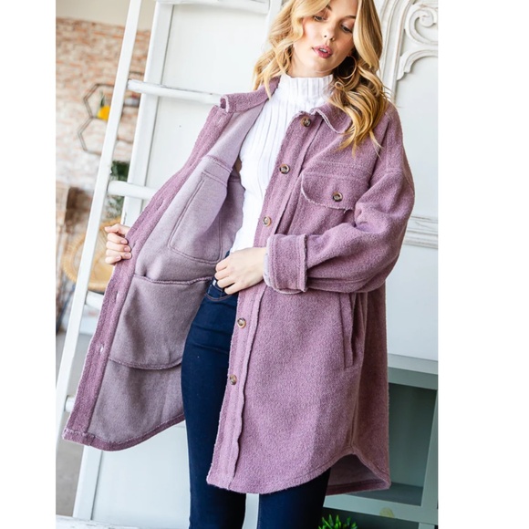 OLI & HALI “ May 2 “ Oli and Hali Long Button Down Fleece Shirt Shacket 83 - Picture 2 of 5